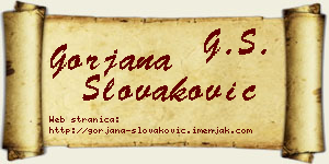 Gorjana Slovaković vizit kartica